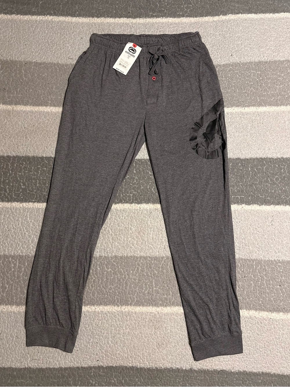 Ecko Unlimited Charcoal Gray Men's Medium Elastic Waist Drawstring Jogger Pants